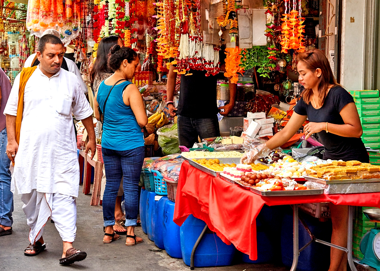 Phahurat Market, mercato indiano, chinatown, Bangkok, Tailandia